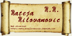 Mateja Milovanović vizit kartica